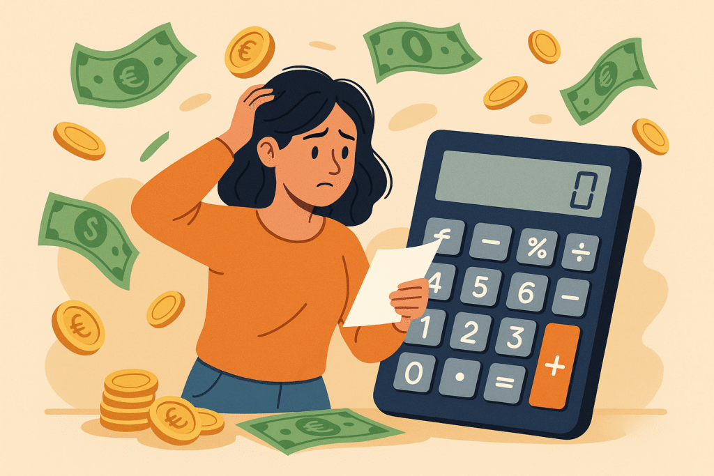 "Persona revisando sus finanzas y detectando gastos invisibles"